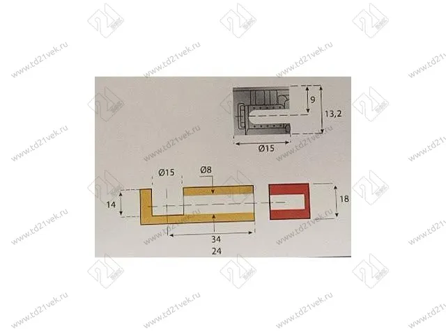 KF18151280377 Эксцентрик XSTAR d15*h13,2мм для плиты 18мм, цинк KF1815132038 2