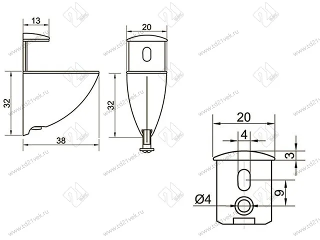 Тукан малый 38х32х20 (хром) <640/32>А 2