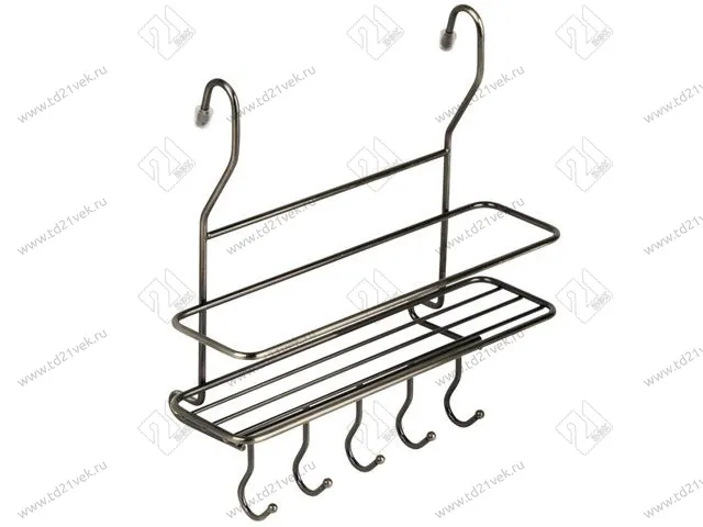 MX-402 AB Полка на рейлинг малая с крючками, 260х100х268мм, бронза, <12> 1