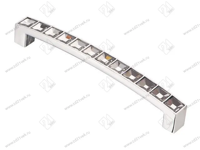 ACR02-128  Ручка- скоба кристаллами, 128 мм , хром <40/200> 1