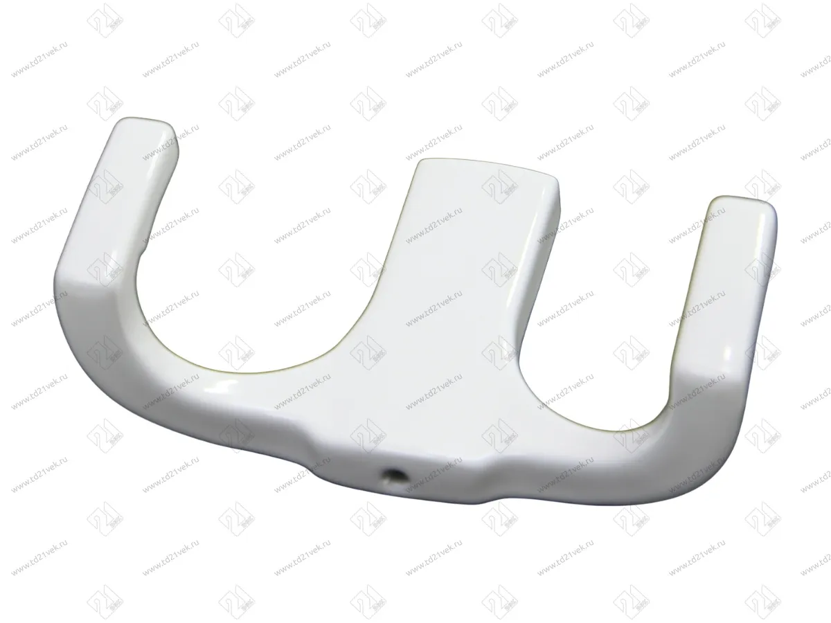 Крючок двухрожковый, белый, V LORD, в комплекте: саморез 2 шт., крепёжная планка, ключ 1