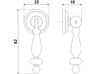 RC024AB.3 Ручка-кнопка C2420, старинная латунь <50>
