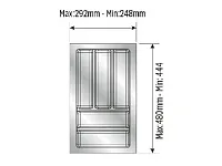 105-83-07-309 Лоток для столовых приборов Mesan TrayBond, 5 отделов,(Ш292-248хГ480-444хВ45) антрацит <5/20>