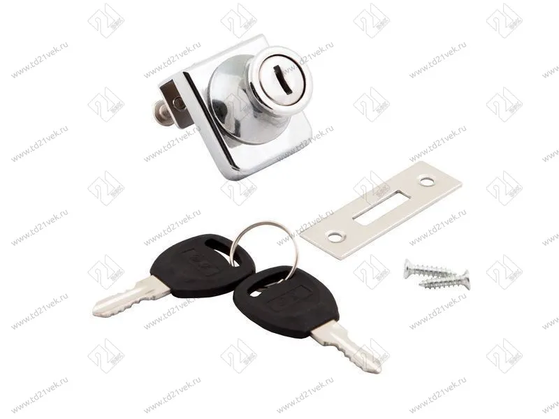 Замок №407(804) квадратный для одной стекл. двери <12/240> 1