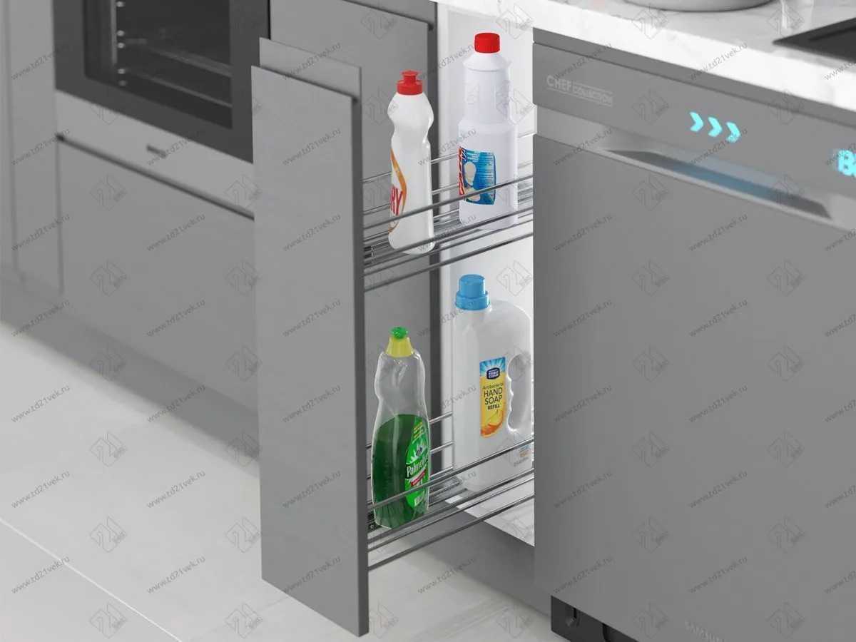 KS-200L Бутылочница 200, Starax, направляющие Samet, (151х475х495 мм), частичное выдвижение, левая 1