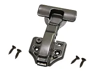 Петля 3D накладная 0мм, с планкой H=2мм, CLIP, c доводчиком, черный