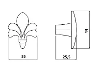 GZ-ROYAL3-1-10-03 Ручка GTV кнопка ROYAL3 белый/золото <40>