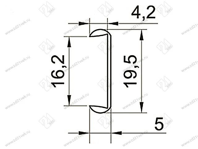 Профиль накладной U16, серый 109 <200 м> 2