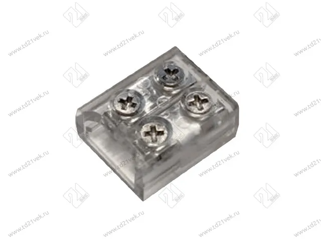 10.800.00.018 Коннектор для провода питания одноцветных SMD или COB лент 8мм, 12/24В, макс. 6А, прозрачный 1