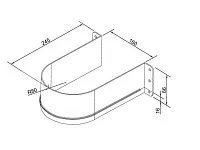 105-91-01-302 Ограничитель Mesan для сифона U-образный 160 мм, пластик белый