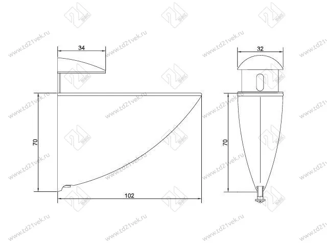 Тукан "Гигант" 102х70х32 (мат.никель) <1/12/120>А 2