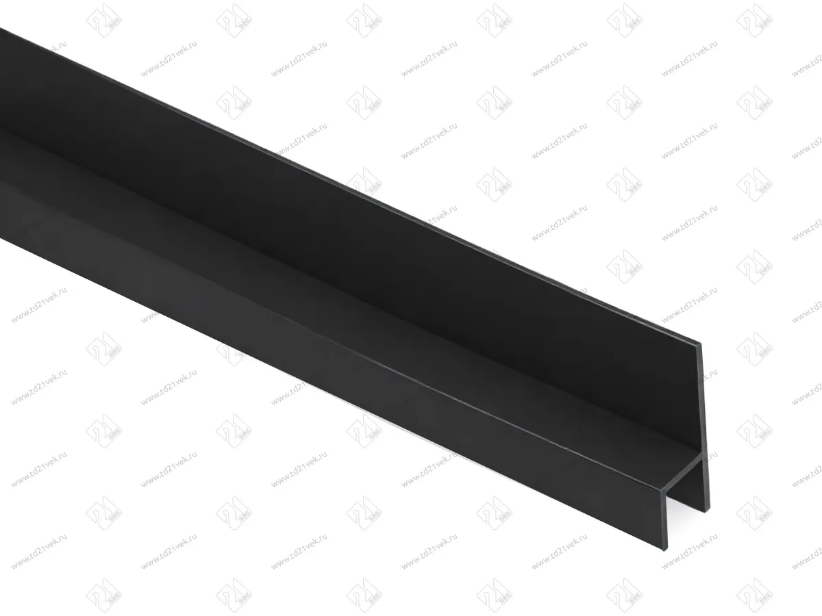 Планка- плинтус для стеновых панелей, 6 мм, длина 3 метра, алюминий, черный 1