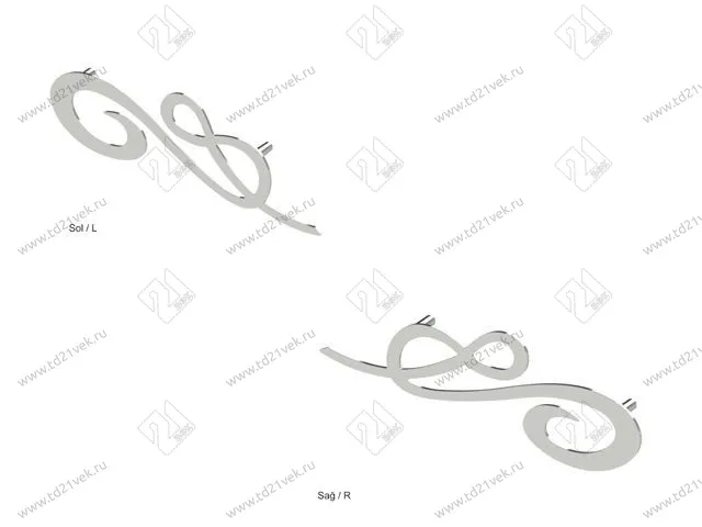 DM-96-02R Скоба Metax 96 мм правая (хром) <40/200> 2