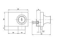 Замок №409 (805) для двойн. стекл. двери  с ключом и планкой, хром <12/240>
