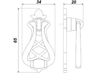 RC050AB.3 Ручка-кнопка, старинная латунь <50>