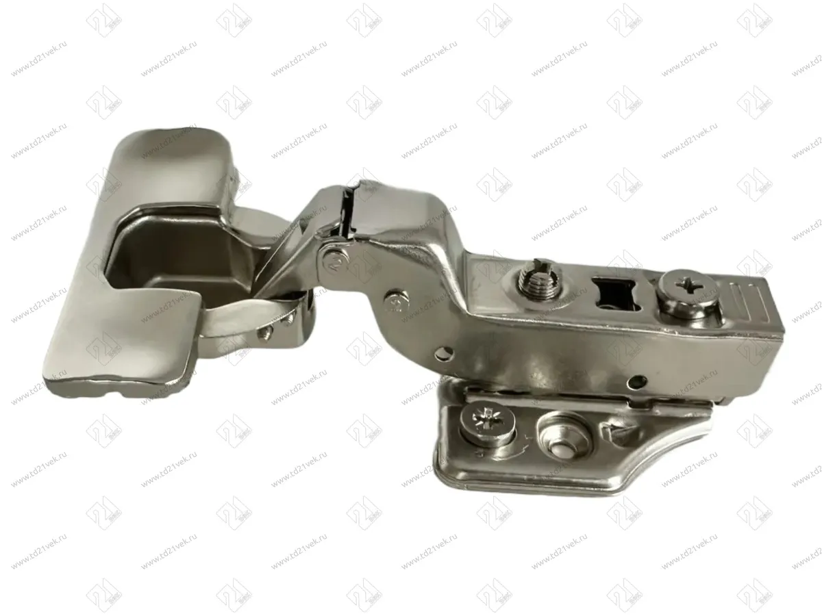 Петля вкладная 16мм (без пружины) 48мм, планка Н=2, 3D, CLIP-ON, 2 накладки+4 самореза, никель 3