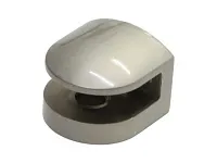 Полкодержатель для стекла  толщиной 7,6 мм, сатен, средний (24,7х24,3х15), в комплекте: пластиковый дюбель 2 шт.+ саморез 2 шт.