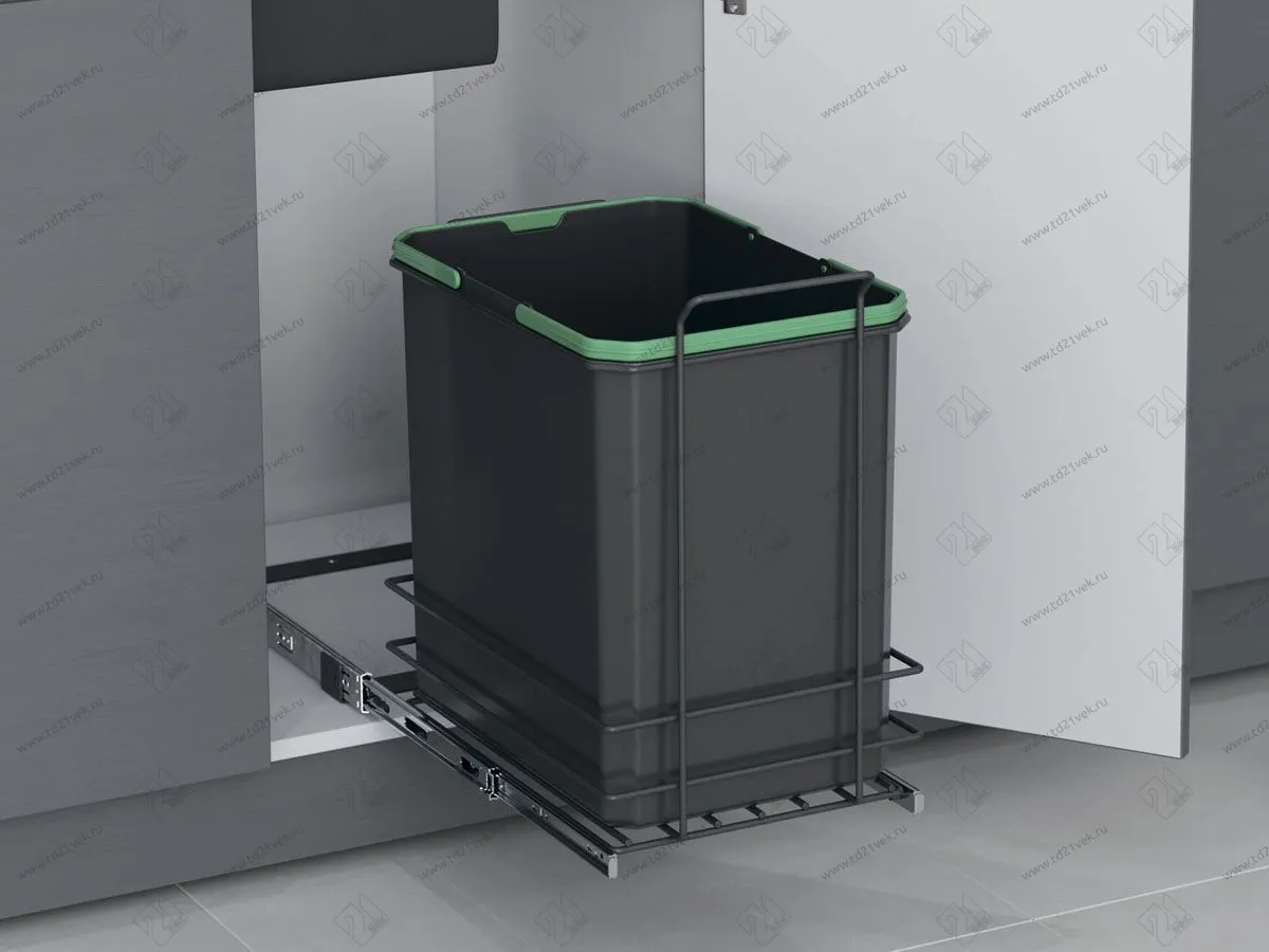 S-2580-A Мусорное ведро Starax 35л. шир. 400 (300x477х487) пластик <1> 1