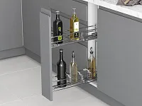 S-2422-С Бутылочница 150, Starax, 2-х ярусная, направляющие Blum Tandem, (106х475х495 мм), частичное выдвижение, левая