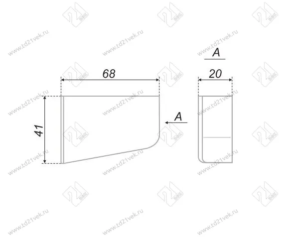 CHP01/W/R Заглушка для навеса CH01 правая, белый <50> 2
