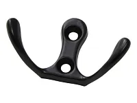 Крючок двухрожковый, черный матовый, VESHALKA