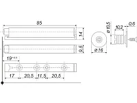 AMF11/W Упор-защелка фасада c толкателем push-to-open и магнитом белый <50/600>
