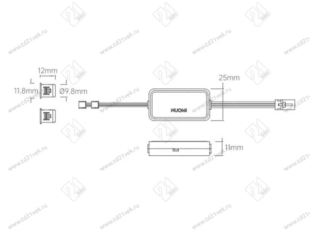 Датчик движения и открытия двери 3PIN, двойной, черный 2
