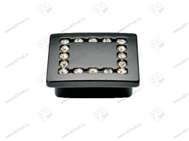 Скоба "Оскар" со стразами 5320-12/32 (мат.черн) квадратная <30/180> 1