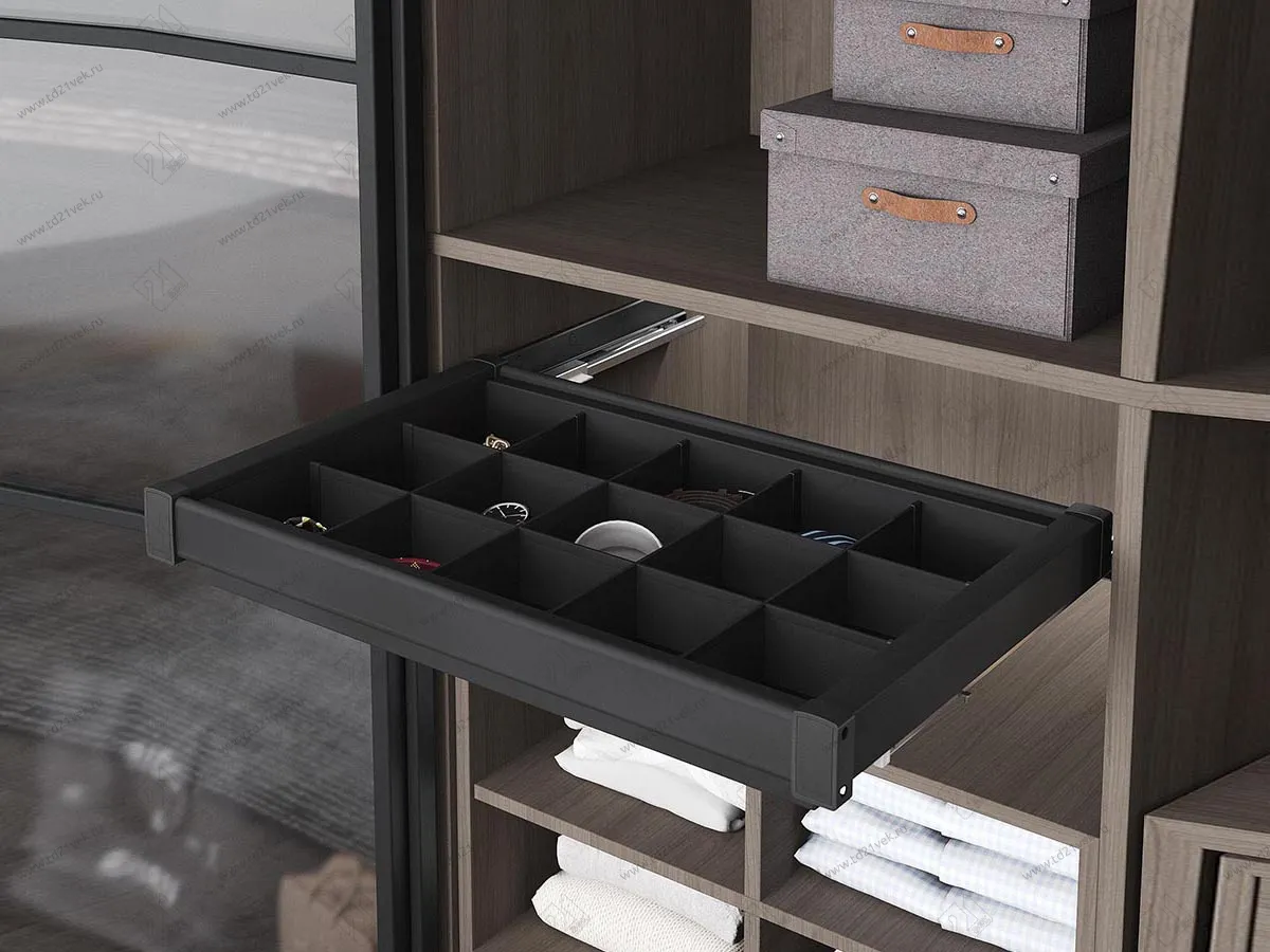 S-6715-A Ящик для аксессуаров в базу 600 мм, Starax, (560-590х475х100 мм), антрацит 1