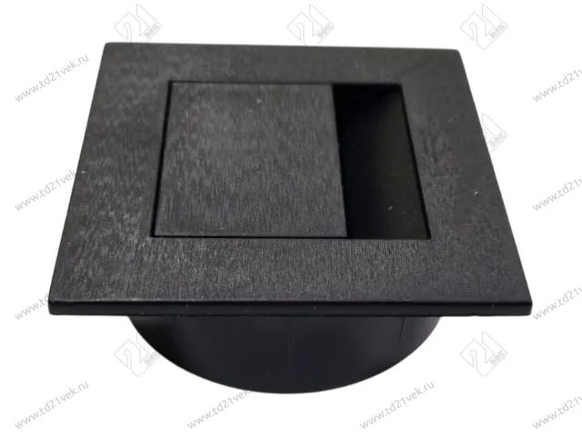 Заглушка кабель-канала, 66х66х22мм, d60мм, черный 1