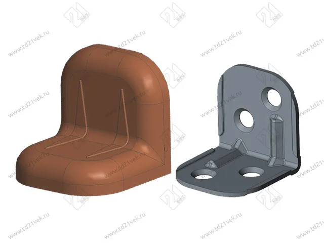 Уголок крепежный 24х24х25 мм, ясень c пластиковой крышкой 1