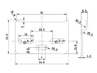Планка для навесов L54,6*1,5*H34,5мм, сталь, цинк