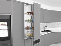 S-1510-C Шкаф-колонна в базу 450 мм, Starax, 3-х ярусная, (380х510х850-1100 мм)