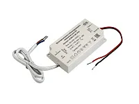 06.800.01.607 IP44 Блок питания стаб. напр. для LED, 12В, max 36Вт, IP44, вх. 220В, пластиковый корпус, 3M двойной скотч, вх. провод 2х0,75мм2, 400мм,  вых. провод 2х0,5мм2, 160мм, 92х50х18мм