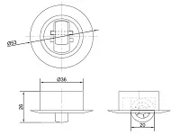 Опора колесная 463 нагрузка - 20 кг d=19,5 h=26 <200>
