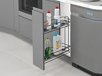 S-2441-08-A Бутылочница 200, Starax, 2-х ярусная, направляющие Blum Tandem, выдвижение 7/8, (151х475х495), левая, антрацит