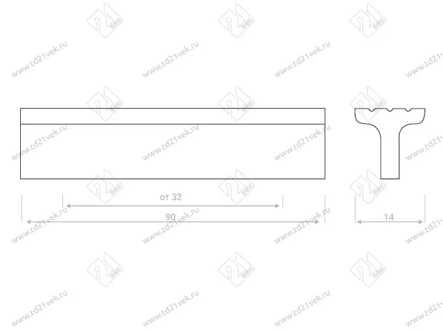 Профиль-ручка FH-0096 960мм (L1000мм) золото матовое 4