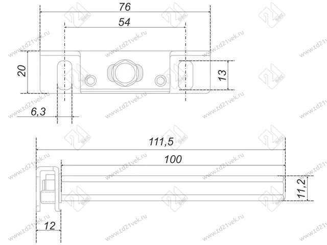 P701ZN.0 Полкодержатель скрытого крепления цинк <150> 2
