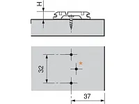 173L6100  MPL V500NI Планка ответная BLUMCLIP(крест.) H=0мм (под саморез)<500>