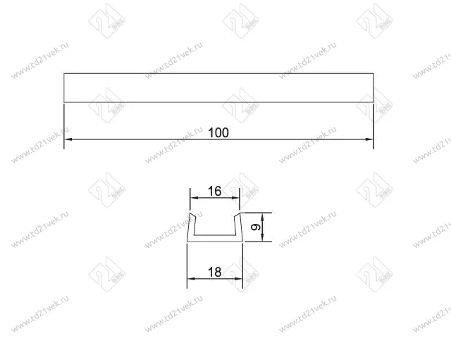 Торцевая заглушка 100мм, клен <50> 2
