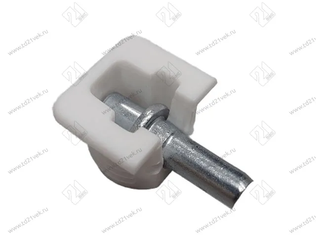 Полкодержатель для деревянных полок, врезной, d15 мм, шток с гладким штифтом в комплекте, FLIPPER, белый, 1 упак.=1000 шт. 1