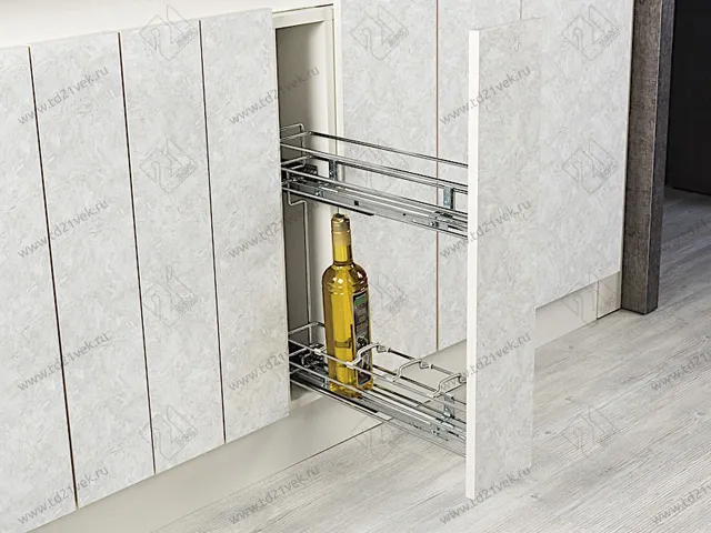 S-2421-7 Бутылочница 150, Starax, 2-х ярусная, без направляющих, (110х480х480 мм), хром 1