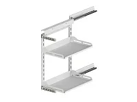 S-2792-US-W Бутылочница 350, Starax, 2-х ярусная, направляющие Blum Tandem, (305х470х635 мм), с доводчиком, полное выдвижение, правая, белая