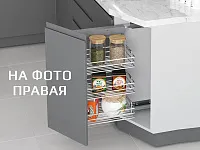 S-2222-C Угловая бутылочница скошенная 300, Starax, 3-х ярусная, правая, направляющие Blum Tandem, (255х470х635 мм)