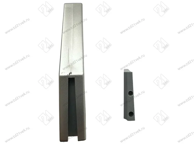 Пластиковый крючок, двухрожковый, большой, матовый хром 3