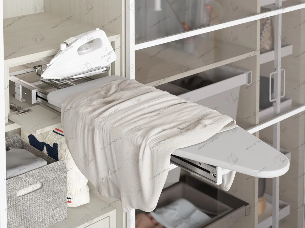 S-6616-W Выдвижная гладильная доска с фасадом в 400 базу, Starax, белый 5