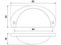 RS092AB.15/64 Ручка-скоба C9220 64мм, старинная латунь <50>