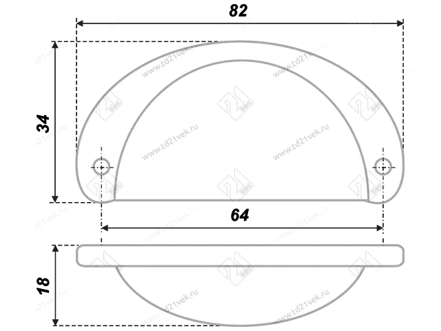 RS092AB.15/64 Ручка-скоба C9220 64мм, старинная латунь <50> 2
