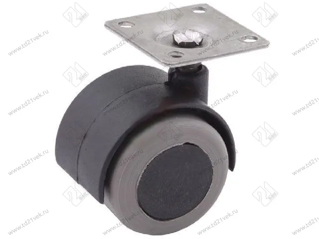 Опора колёсная на площадке N8 d=40мм, резиновый ход, серая <150> 1