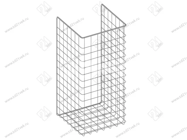 Корзина для белья в базу 300 мм, 235х525х230 мм, белая, с креплением на дверцу, крепёж 4 шт. в комплекте 1